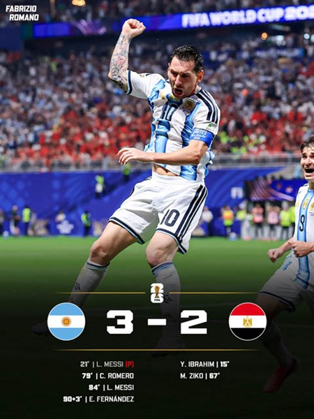 Argentina lội ngược dòng ngoạn mục trước Ai Cập, hiên ngang tiến vào tứ kết World Cup 2026