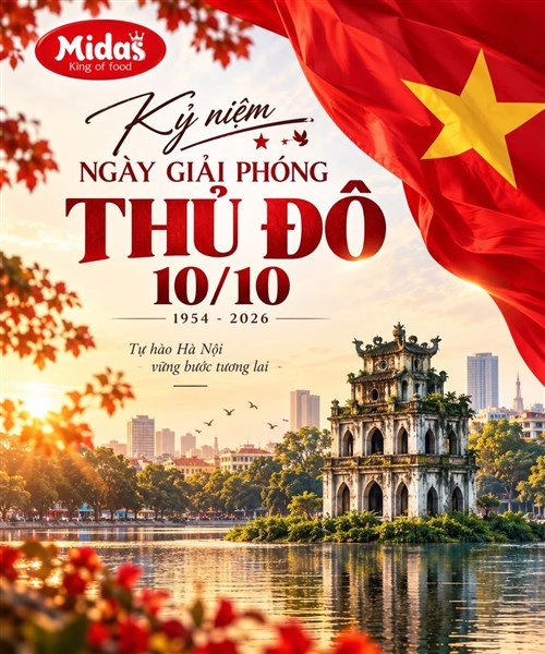 Midass chào mừng 72 năm Ngày Giải phóng Thủ đô 10/10/1954 – 10/10/2026.