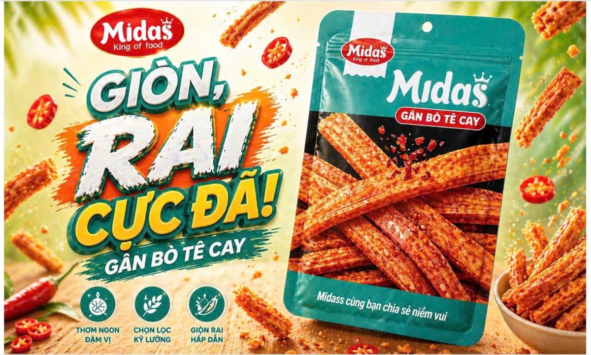 SNACK GÂN BÒ TÊ CAY